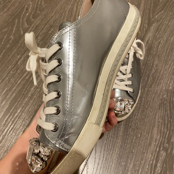 Miu Miu Rhinestone Sneakers - Picture 3 of 14